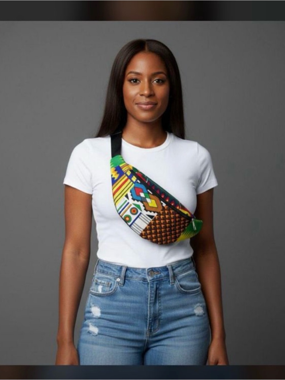 Multicolor Tribal Print Crossbody Belt Bag
